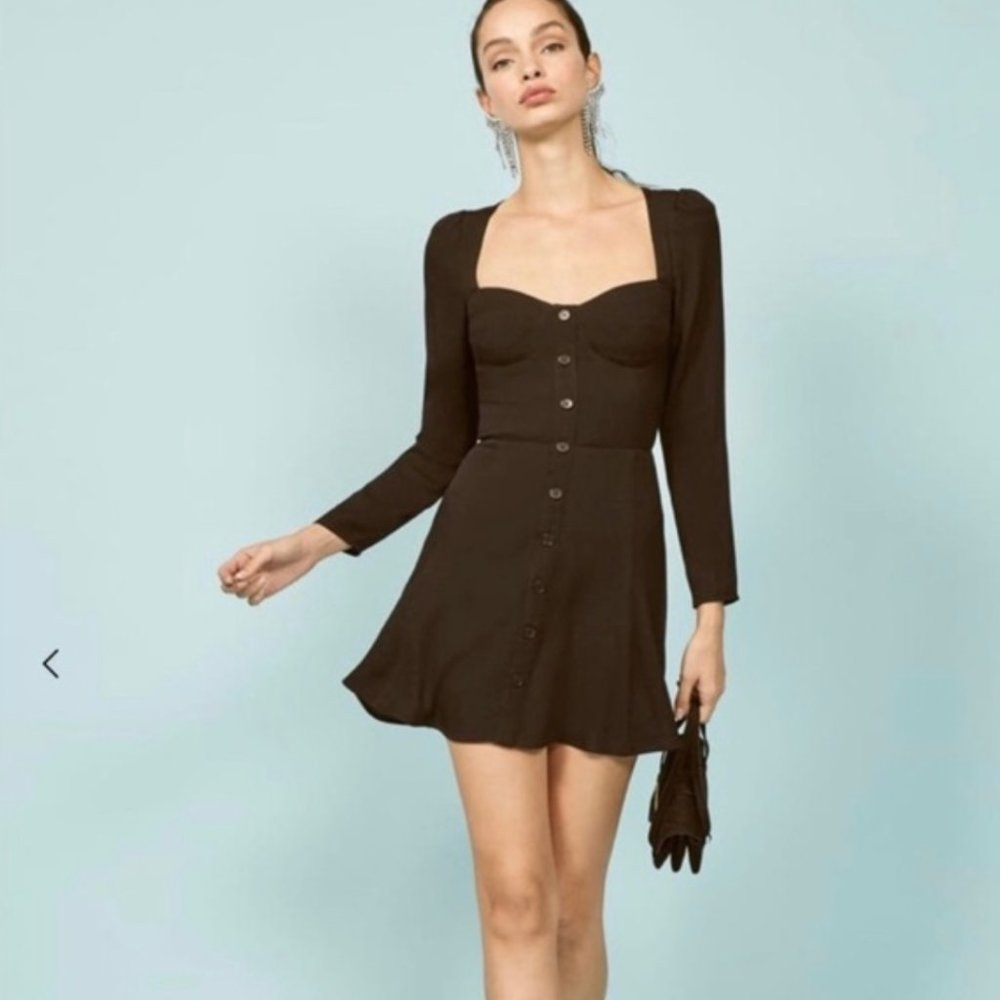 REFORMATION Milla Dress in Black Size 4 no flaws